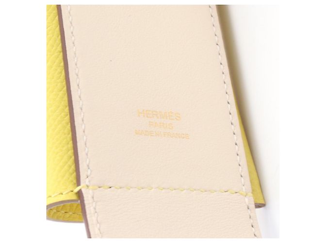 Cinghia a Spalla Kelly Pocket di Hermès Crudo Giallo - vista 4