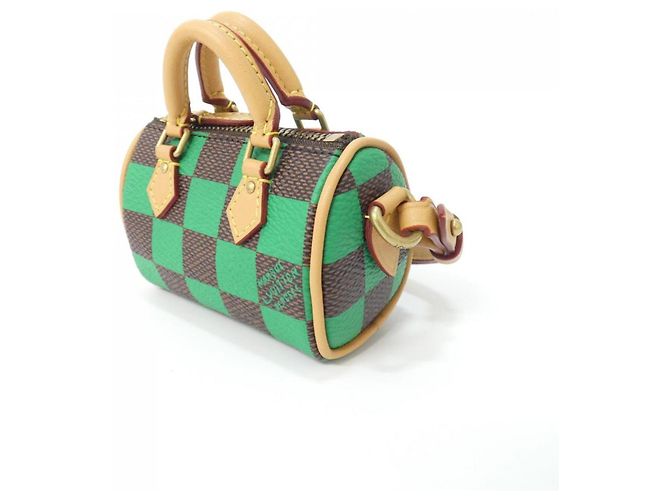 Portachiavi Mini Speedy Damier Pop di Louis Vuitton Marrone Verde Verde chiaro - vista 3