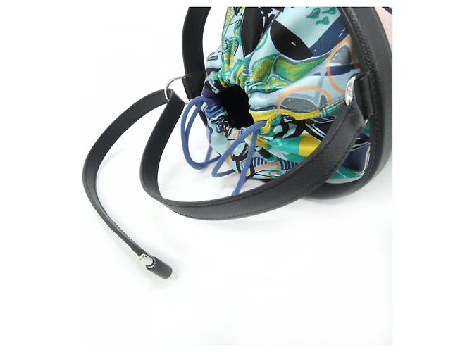 Borsa a Spalla Musardine MODERNISMO TROPICALE di Hermès Nero Blu Multicolore - vista 8