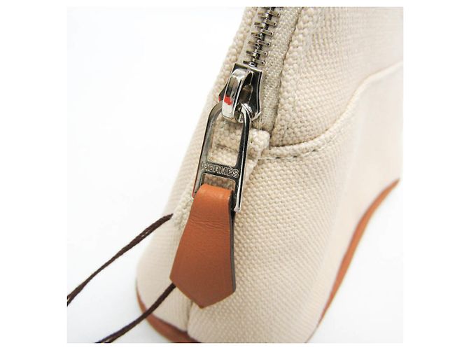 Hermès Bolide Mini Mini Damen Baumwolltasche in Hellbeige - Ansicht 7