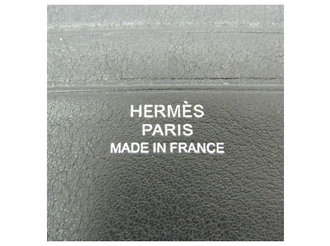 Hermès Hermes Citizen Twill Compact Men's Leather Bill Wallet Black - view 12