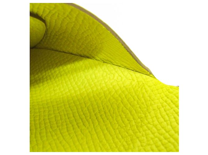 Hermès Tarjetero Calvi Duo de cuero Epsom Hermes Amarillo - vista 11