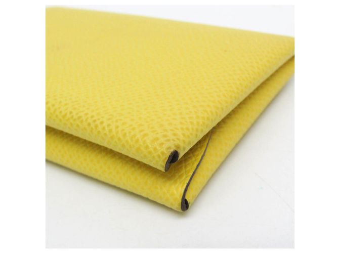 Hermès Tarjetero Calvi Duo de cuero Epsom Hermes Amarillo - vista 7