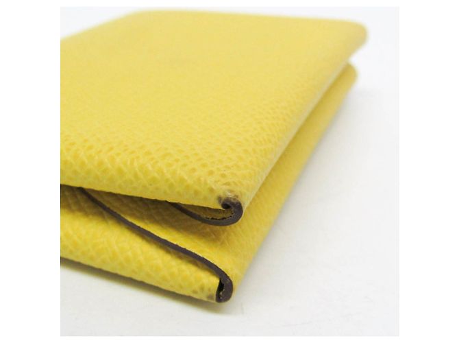 Hermès Tarjetero Calvi Duo de cuero Epsom Hermes Amarillo - vista 8