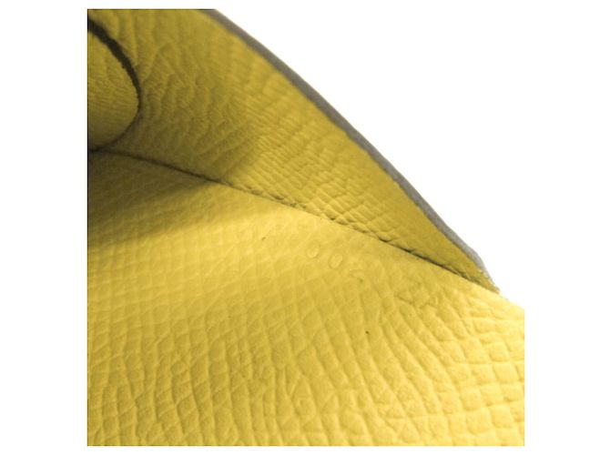 Hermès Tarjetero Calvi Duo Verso de cuero Epsom Hermes Naranja Amarillo - vista 11