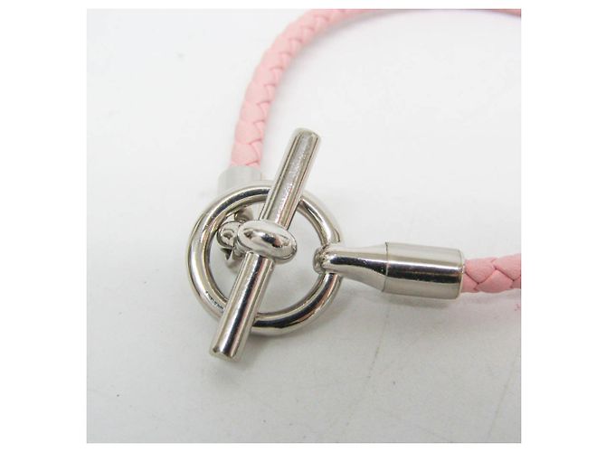 Hermès Pulseira de couro e metal Hermes Glennan H071681F Prata Rosa - vista 3