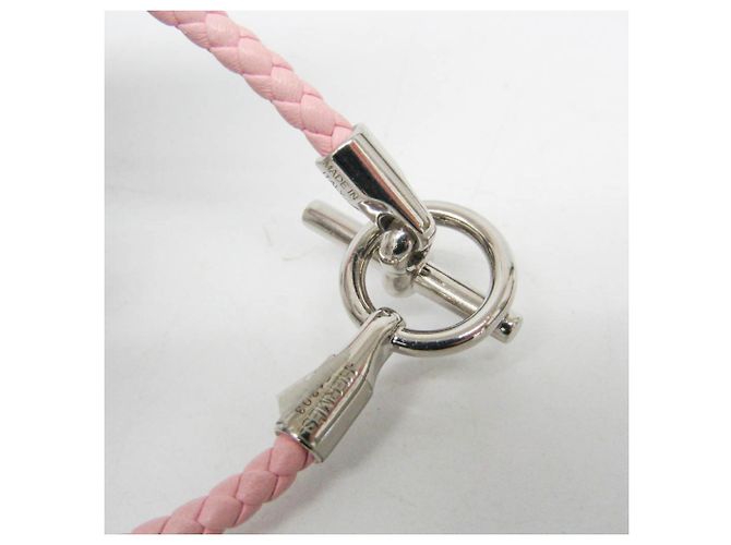 Hermès Pulseira de couro e metal Hermes Glennan H071681F Prata Rosa - vista 4