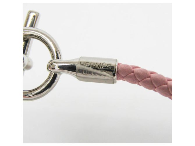 Hermès Pulseira de couro e metal Hermes Glennan H071681F Prata Rosa - vista 7