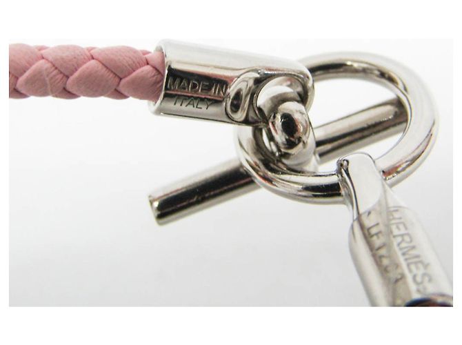 Hermès Pulseira de couro e metal Hermes Glennan H071681F Prata Rosa - vista 8