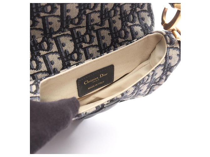Mini Borsa Saddle Dior Christian Dior Crudo Blu navy - vista 3