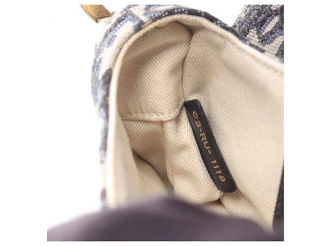 Mini Borsa Saddle Dior Christian Dior Crudo Blu navy - vista 5