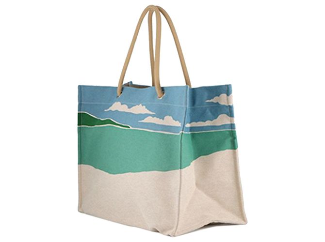 Hermès Beiger Toile Escale a la Plage Strandtasche - Ansicht 2