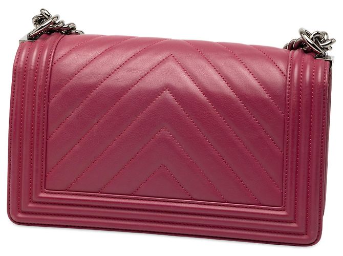 Chanel Rosa Altmittel Chevron Lammleder Boy Flap Pink - Ansicht 2