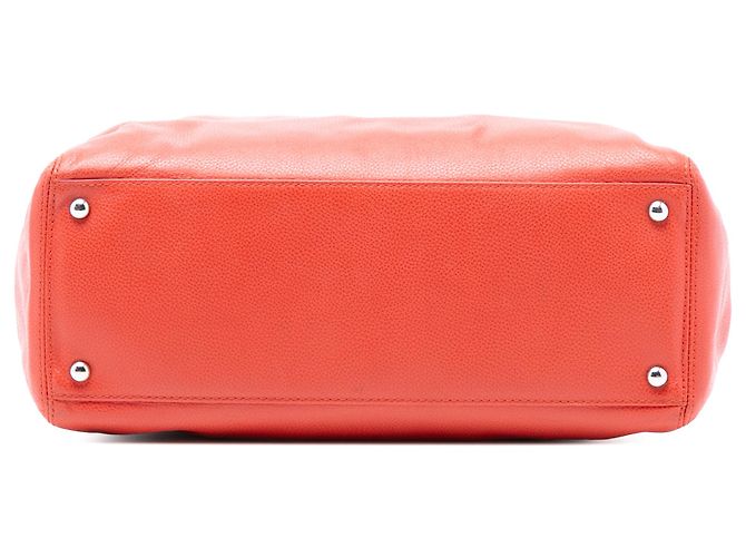 Chanel Rosso Piccola Borsa Executive in Pelle di Vitello Cerf - vista 3