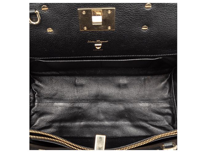 Salvatore Ferragamo Borsa Studio in pelle nera Ferragamo Nero - vista 4