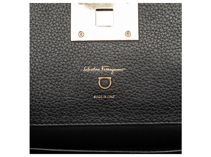 Salvatore Ferragamo Borsa Studio in pelle nera Ferragamo Nero - vista 5