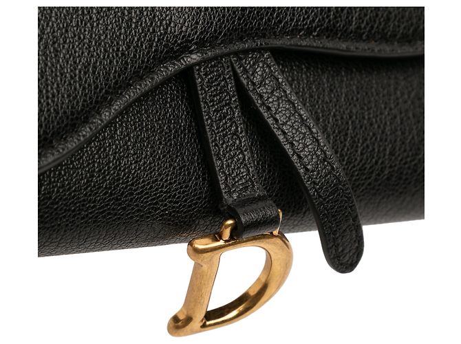 Cartera larga de piel de cabra negra Saddle Dior Negro - vista 7