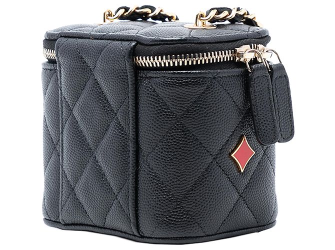 Chanel Mini Vanity Case in Caviar Nero Trapuntato Coco Casino - vista 2
