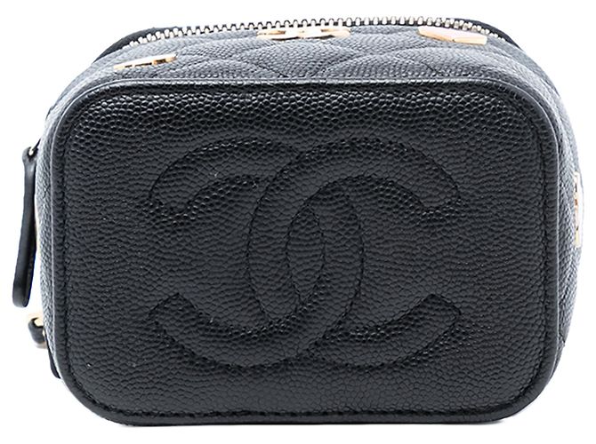 Chanel Mini Vanity Case in Caviar Nero Trapuntato Coco Casino - vista 3