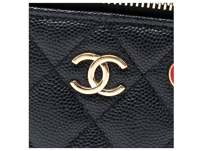 Chanel Mini Vanity Case in Caviar Nero Trapuntato Coco Casino - vista 5