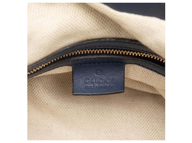 Gucci Blaue Lackleder Soho Schultertasche Marineblau - Ansicht 5