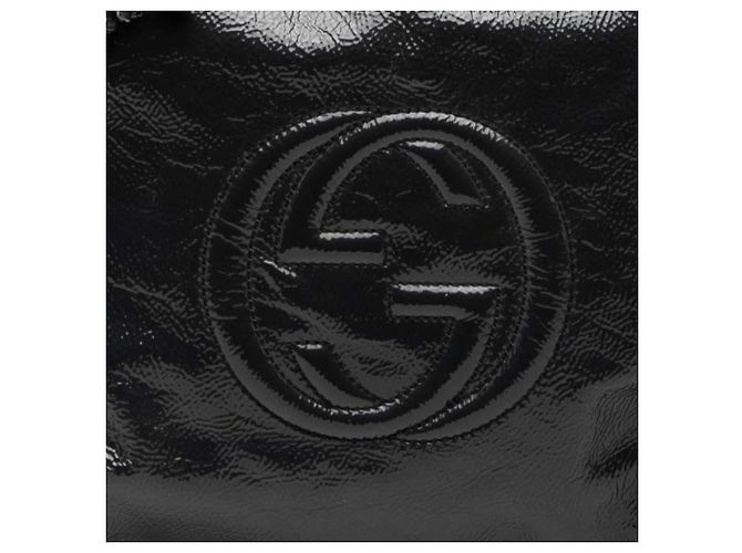 Gucci Blaue Lackleder Soho Schultertasche Marineblau - Ansicht 7
