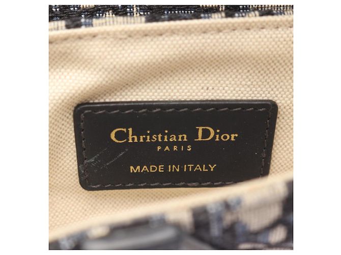 Borsa Saddle Mini Oblique Christian Dior Crudo Blu navy - vista 4