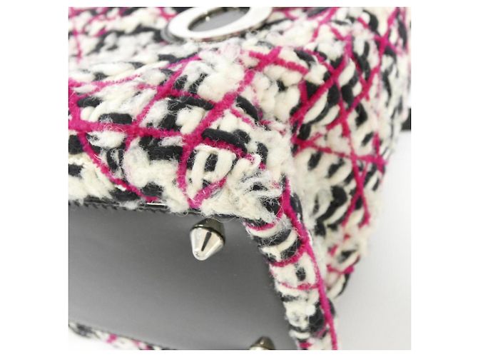 Borsa Lady Medium Christian Dior Nero Bianco - vista 3