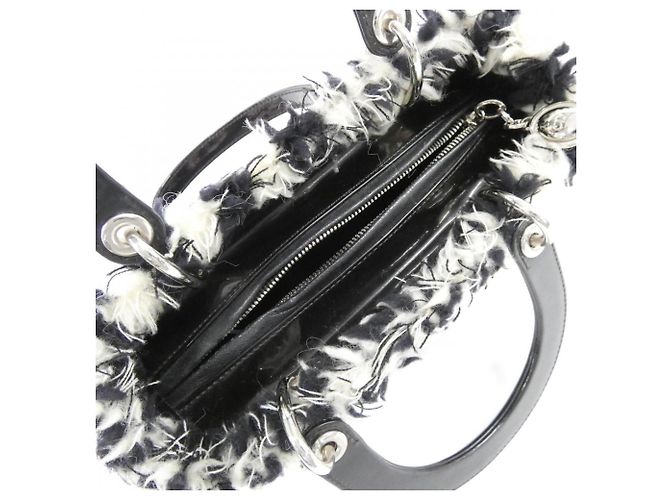 Borsa Lady Medium Christian Dior Nero Bianco - vista 9