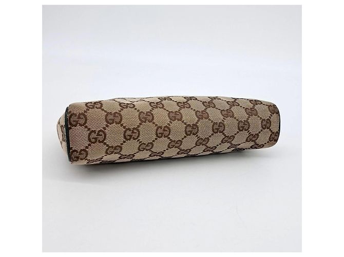 Bolsa Gucci Bege de tecido com alça de couro verde - vista 3