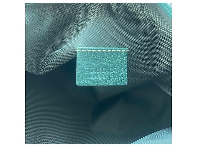 Bolsa Gucci Bege de tecido com alça de couro verde - vista 5