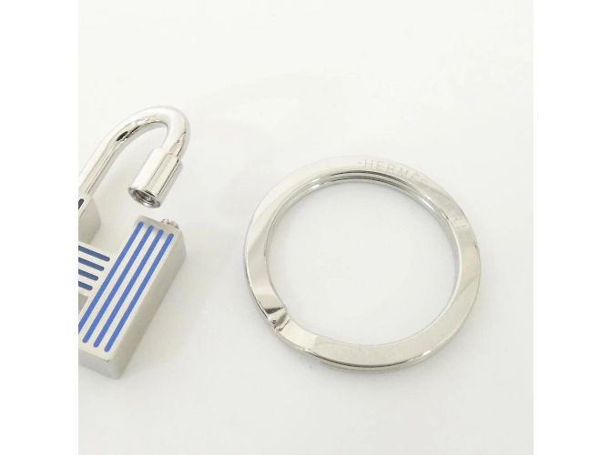 Ring Portachiavi Cadena Quiz Rainbow di Hermès Nero Argento Blu - vista 5