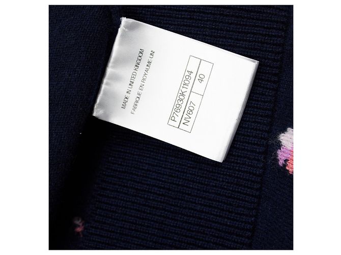 CHANEL Pullover aus floralem Cashmere Blau - Ansicht 10