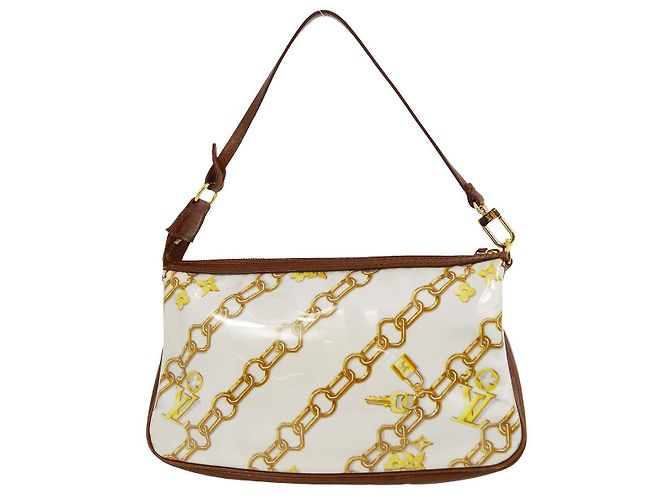 Pochette in PVC stampata in seta Louis Vuitton Charms Marrone - vista 2