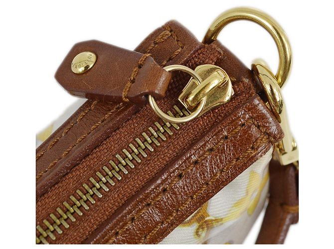 Pochette in PVC stampata in seta Louis Vuitton Charms Marrone - vista 7