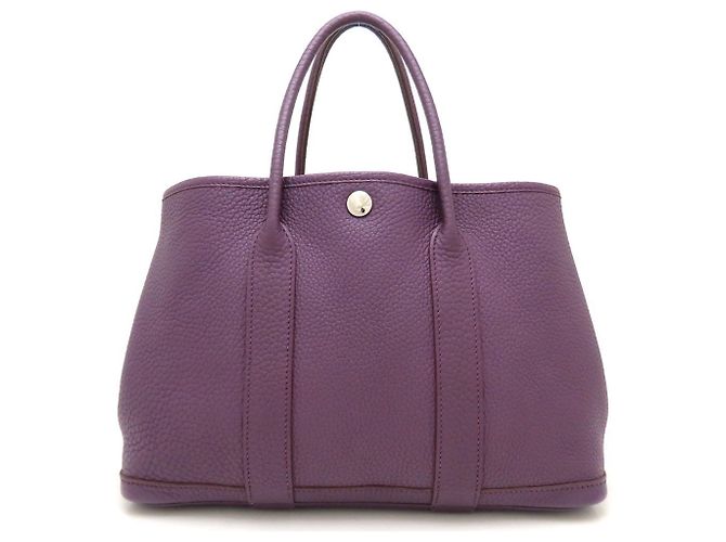 Borsa Hermès Garden Party TPM X Stamp 2016 Viola scuro - vista 2