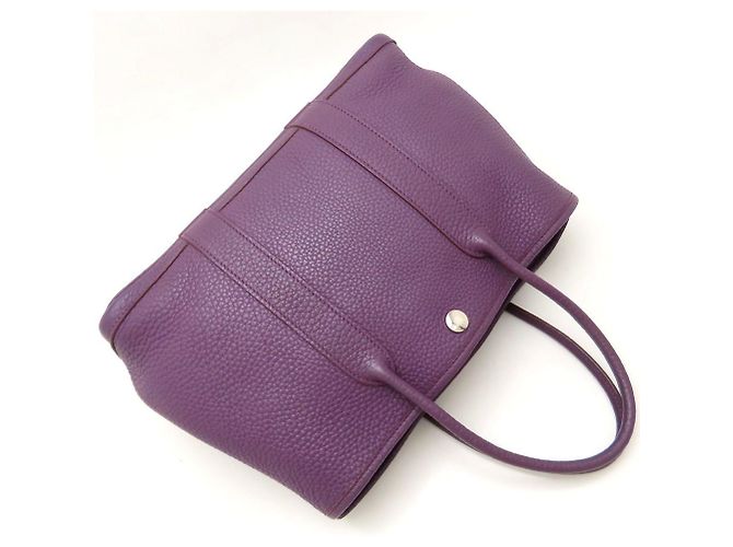 Borsa Hermès Garden Party TPM X Stamp 2016 Viola scuro - vista 4