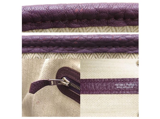 Borsa Hermès Garden Party TPM X Stamp 2016 Viola scuro - vista 7