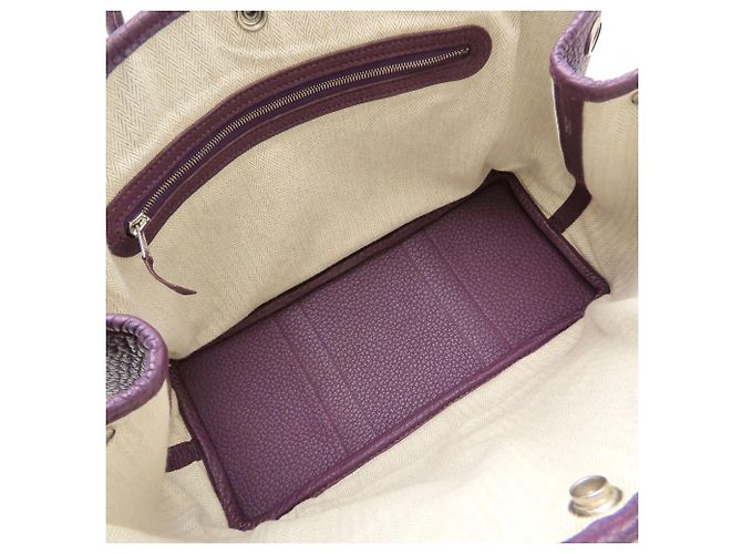 Borsa Hermès Garden Party TPM X Stamp 2016 Viola scuro - vista 8