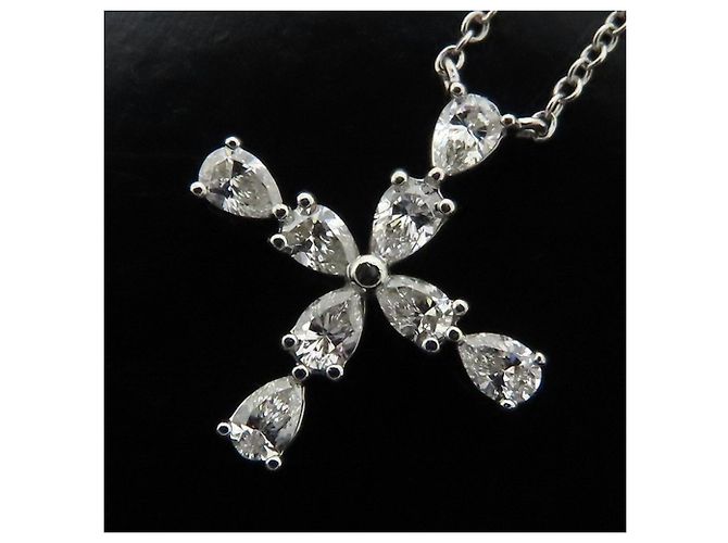 Collana incrociata mini a forma di pera Harry Winston Argento - vista 6