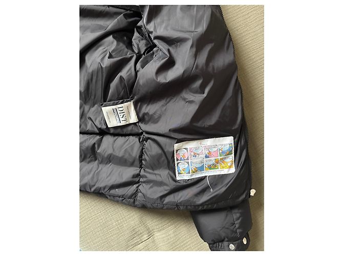 Doudoune Moncler noire avec capuche en fourrure - vue 5