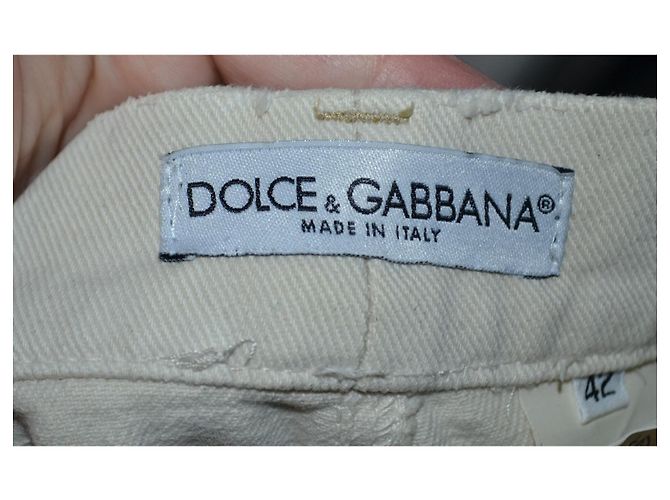 Calças de ganga de algodão bege Dolce & Gabbana tamanho 42 - vista 5