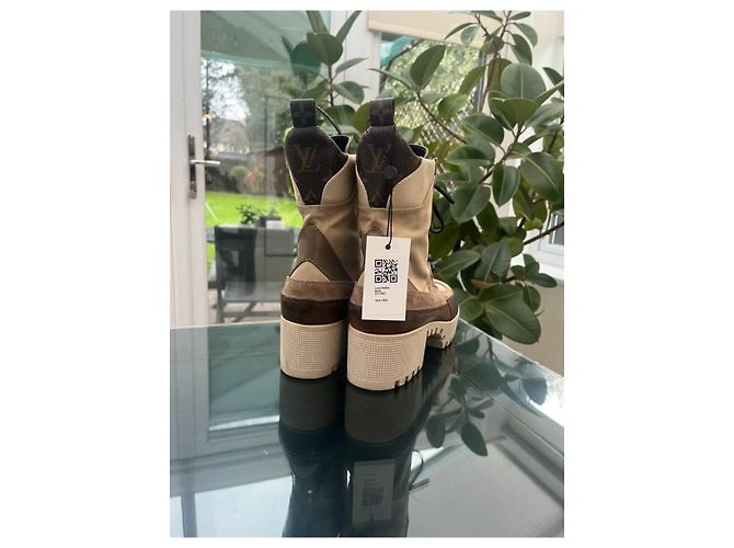 Botas desérticas de plataforma Laureate Louis Vuitton EU 38 Beige Gris pardo Marrón oscuro - vista 2