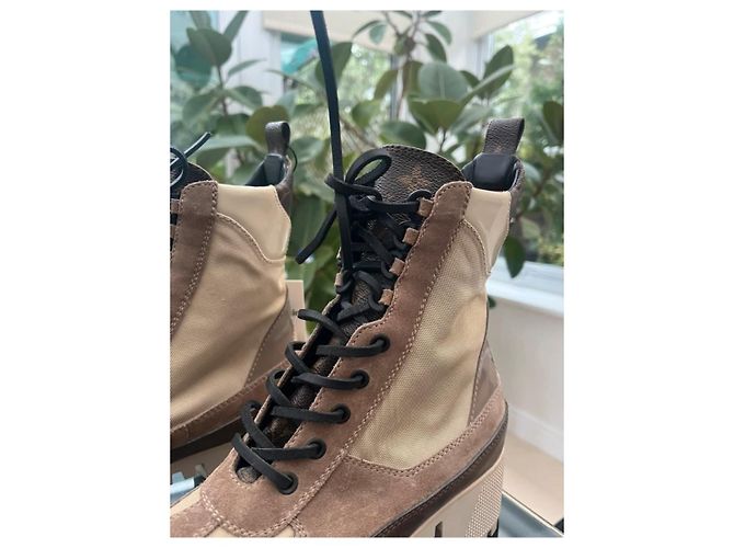 Botas desérticas de plataforma Laureate Louis Vuitton EU 38 Beige Gris pardo Marrón oscuro - vista 5