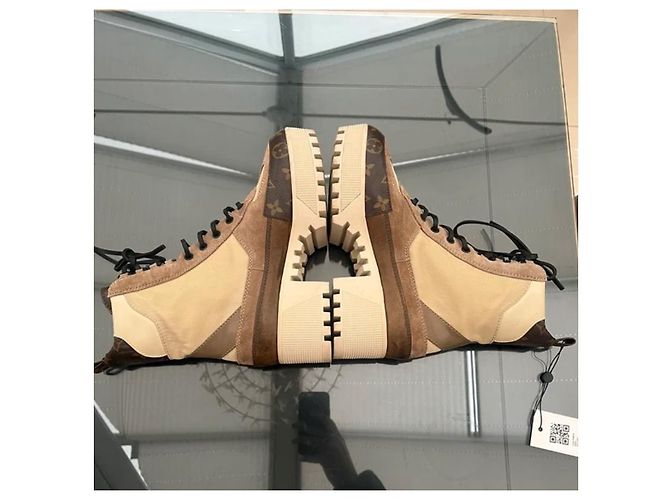 Botas desérticas de plataforma Laureate Louis Vuitton EU 38 Beige Gris pardo Marrón oscuro - vista 8