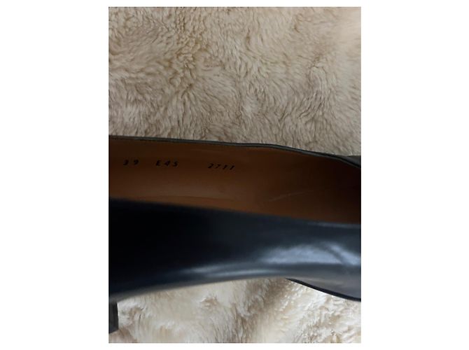 Céline Pumps in pelle Celine con dettaglio dorato Blu scuro - vista 12