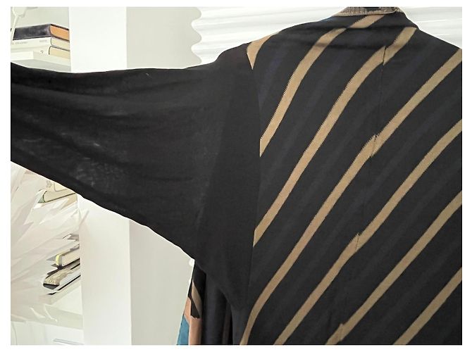 Issey Miyake Pleats Please Strickjacke Braun Schwarz Blau Hellblau Türkis - Ansicht 11