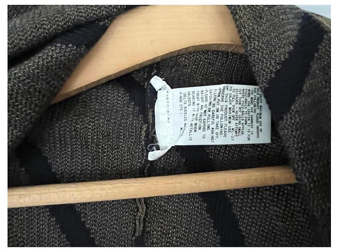 Issey Miyake Pleats Please Strickjacke Braun Schwarz Blau Hellblau Türkis - Ansicht 3