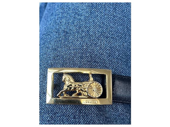 Céline CELINE Paris Damen Gürtel 65 cm Leder Sulky Buckle Top Zustand Schwarz - Ansicht 4