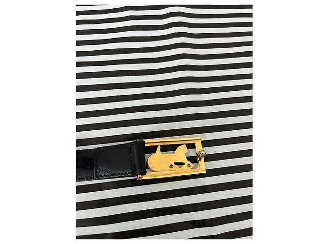 Céline CELINE Paris Damen Gürtel 65 cm Leder Sulky Buckle Top Zustand Schwarz - Ansicht 5